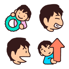 [LINE絵文字] シンプルで使いやすい男のコ絵文字 Right！の画像