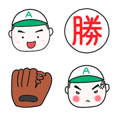 [LINE絵文字] 少年野球の絵文字＜緑×白＞の画像