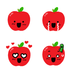 [LINE絵文字] Cute Apple faceの画像