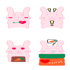 [LINE絵文字] kawaii rabbit loves carrotの画像