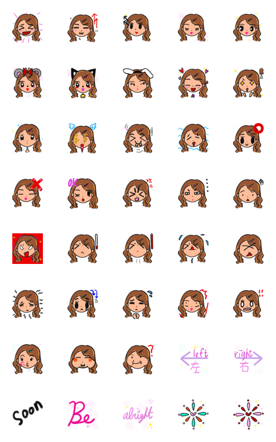 [LINE絵文字]Mina expression stickerの画像一覧