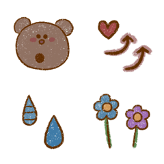 [LINE絵文字] Crayon brown bearの画像