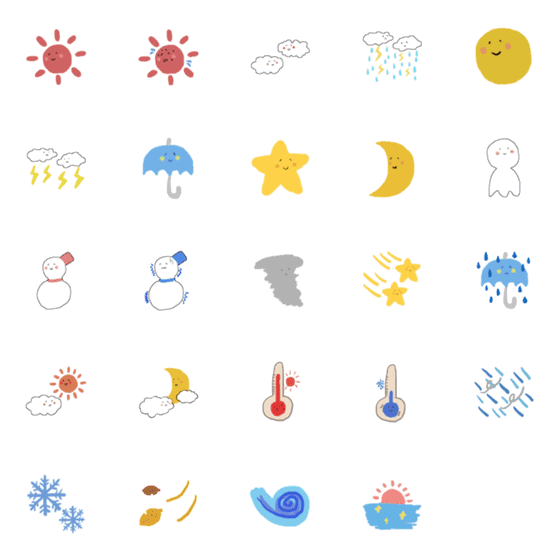 [LINE絵文字]お天気まるわかり絵文字の画像一覧