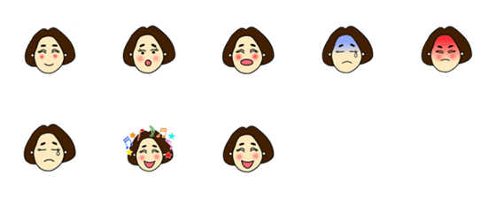 [LINE絵文字]cute women's emojiの画像一覧