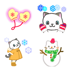 [LINE絵文字] 雨猫4☆冬に使いやすい絵文字の画像