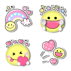 [LINE絵文字] ぷくかわニコちゃん♡HAPPYセットの画像