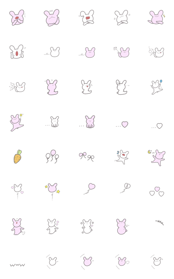 [LINE絵文字]うさぎのうさみの画像一覧