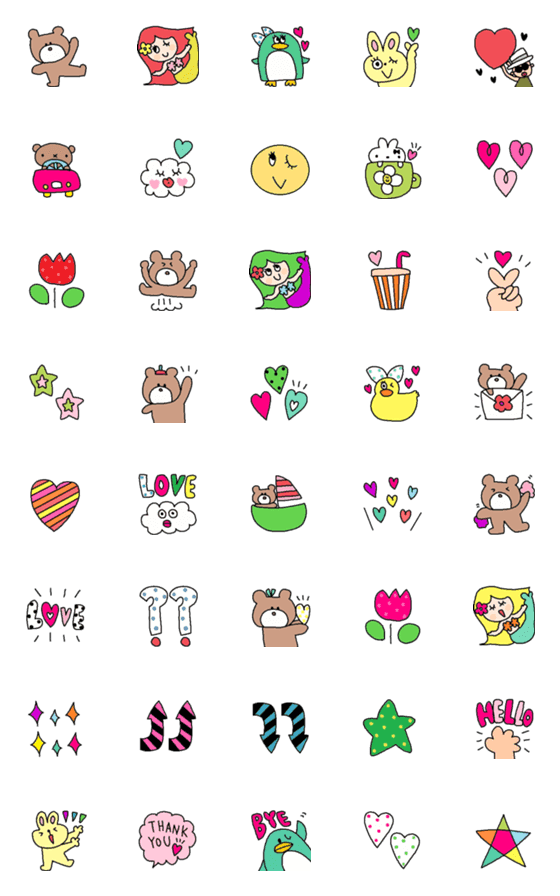 [LINE絵文字]色んな絵文字セット97(大人可愛いシンプル)の画像一覧