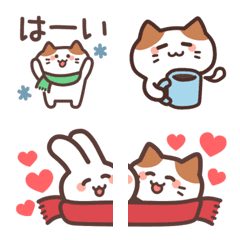 [LINE絵文字] ねこさんのゆるかわ冬絵文字♪の画像