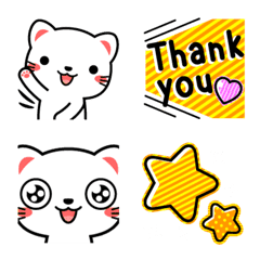 [LINE絵文字] 白猫の絵文字2の画像