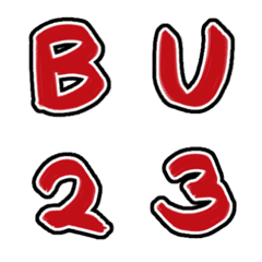 [LINE絵文字] Red+White+Black_abc_letterの画像