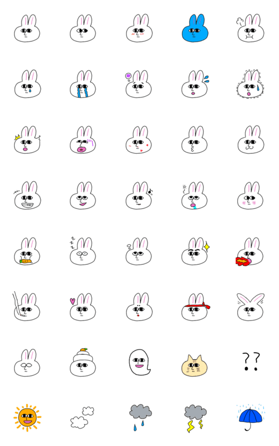 [LINE絵文字]忘れられないキモかわうさぎの画像一覧