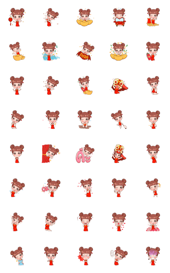 [LINE絵文字]Ah Muay Chinese New Year Emojiの画像一覧