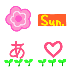 [LINE絵文字] Lovely Spring2-Kana letters Emoji 305pcsの画像