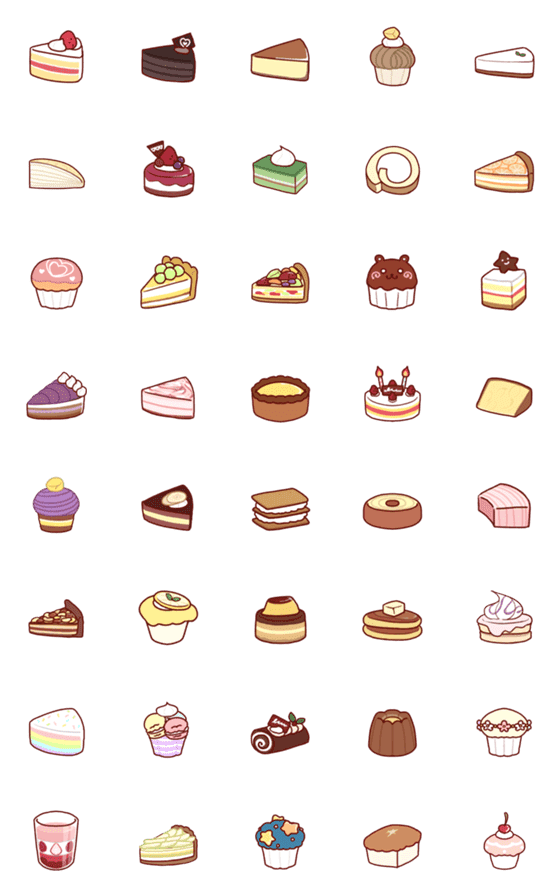 [LINE絵文字]毎日使おう！今日のケーキ絵文字の画像一覧