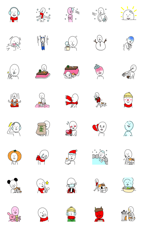 [LINE絵文字]冬の謎の人emojiの画像一覧
