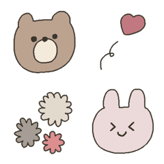 [LINE絵文字] くすみカラーの動物たちの画像