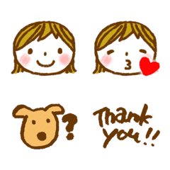 [LINE絵文字] シンプルかわいいナチュラル女子用の画像