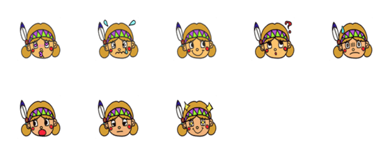 Line絵文字 かわいい インディアン 絵文字 8種類 1円 Line絵文字 かわいい インディアン 絵文字 8種類 1円