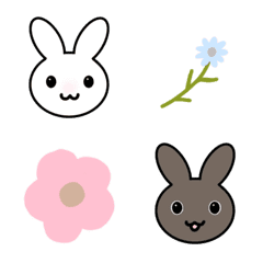 [LINE絵文字] うさぎとお花の絵文字たちの画像