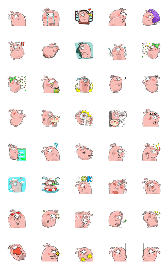 [LINE絵文字]PPpig Emoji2の画像一覧