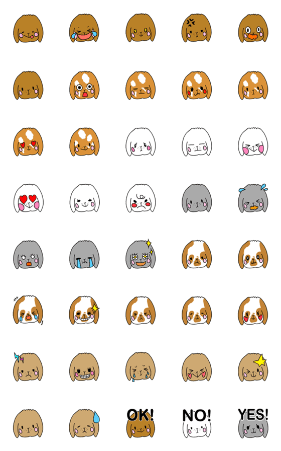 Line絵文字 ホーランドロップイヤーのうさちゃん 40種類 1円