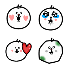 [LINE絵文字] 白玉たま夫（ハート多め）の画像