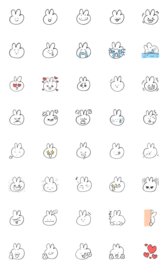 [LINE絵文字]Doodle Rabbit DooDooの画像一覧