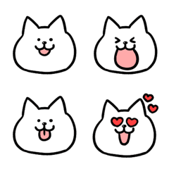 [LINE絵文字] Chubby White Cat ChuCaの画像