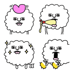 [LINE絵文字] もこもこ真顔犬使いやすいの画像