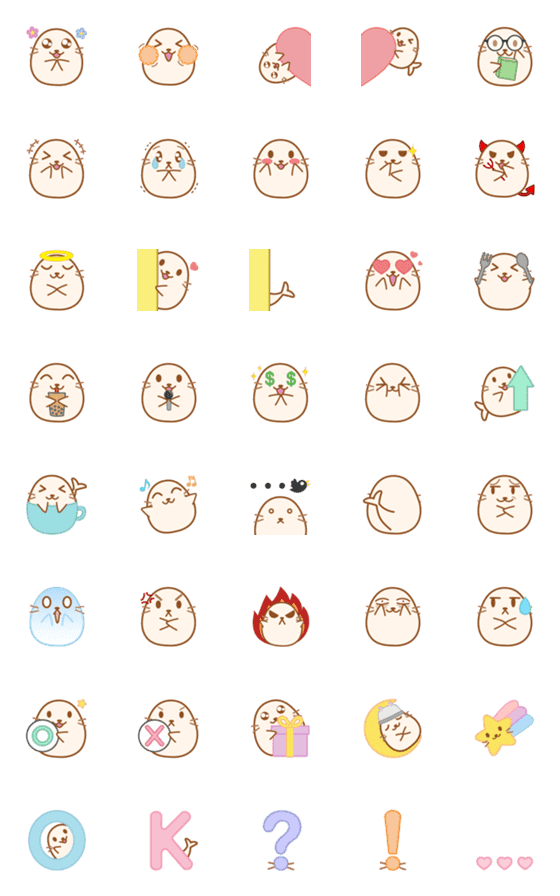 [LINE絵文字]Baby Seal Emojiの画像一覧