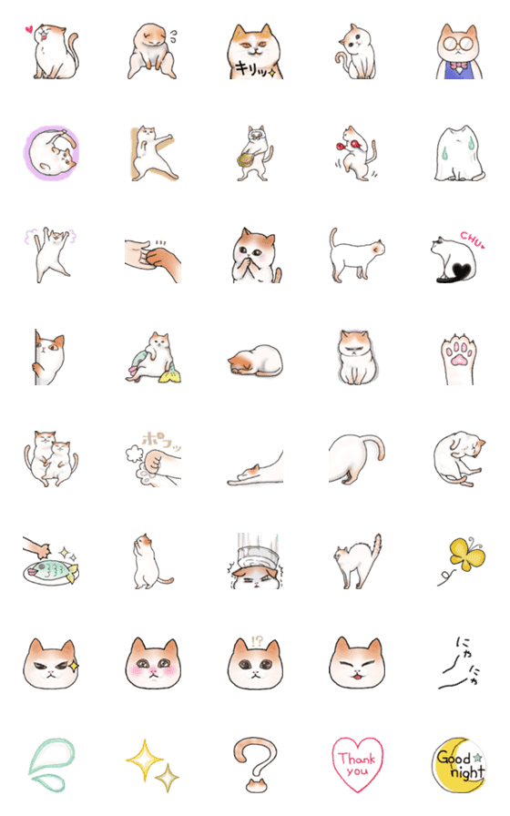 [LINE絵文字]自由なねこ♡絵文字の画像一覧