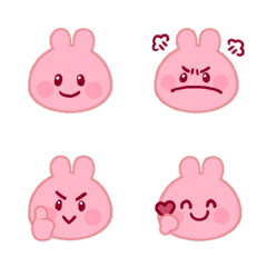 [LINE絵文字] Cute Hot Pink Rabbitの画像