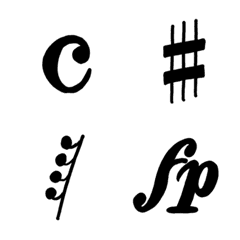 [LINE絵文字] 音楽家が使ういろいろな演奏記号【2】の画像