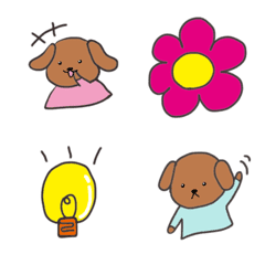 [LINE絵文字] 茶色の子犬の絵文字の画像