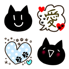 [LINE絵文字] 気持ちを伝える黒猫の絵文字の画像