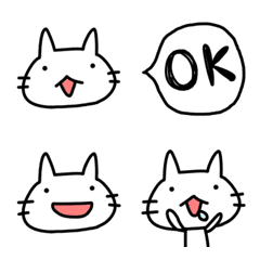 [LINE絵文字] 使いやすい！しろねこの絵文字の画像