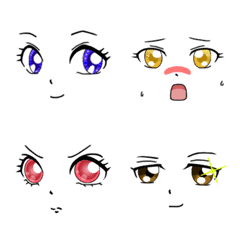 アニメ風女の子の表情顔だけ絵文字2