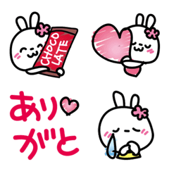 [LINE絵文字] 花うさちゃん15♥️恋する絵文字3の画像