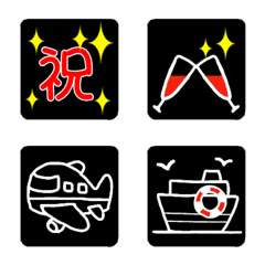 [LINE絵文字] かおるさんの絵文字★モノクロ＆カラー③の画像