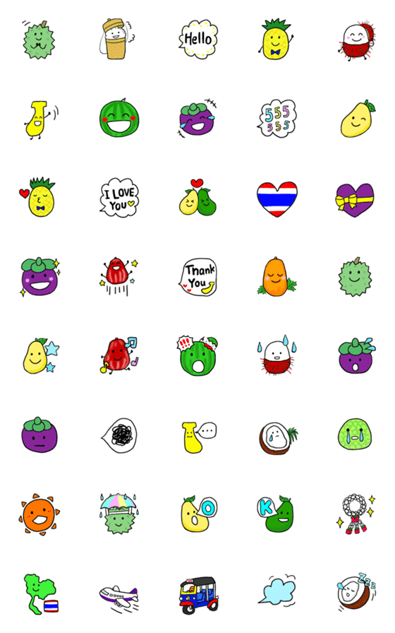 [LINE絵文字]タイのくだもの【絵文字】の画像一覧
