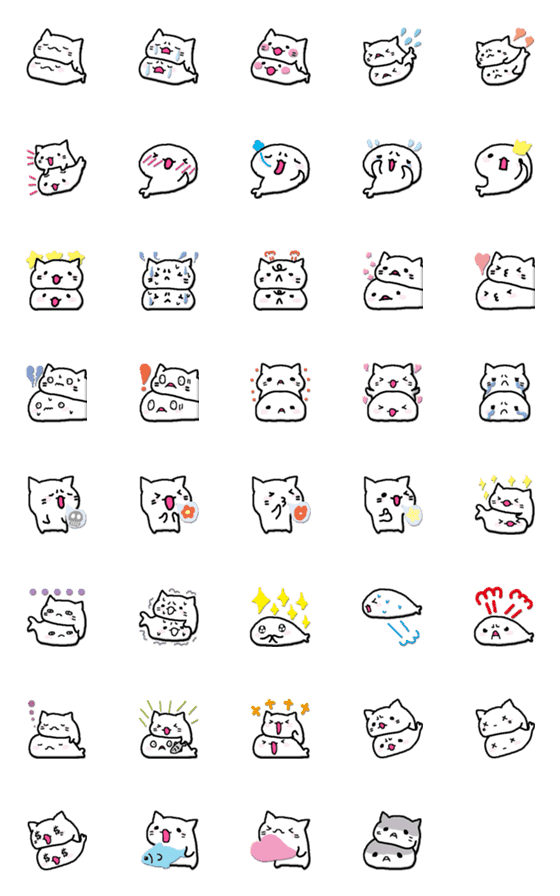 [LINE絵文字]ねことあざらしの画像一覧