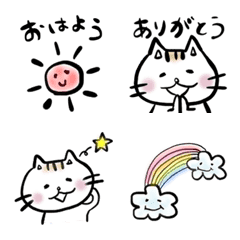 [LINE絵文字] シンプルなネコ にゃーちぃの絵文字の画像
