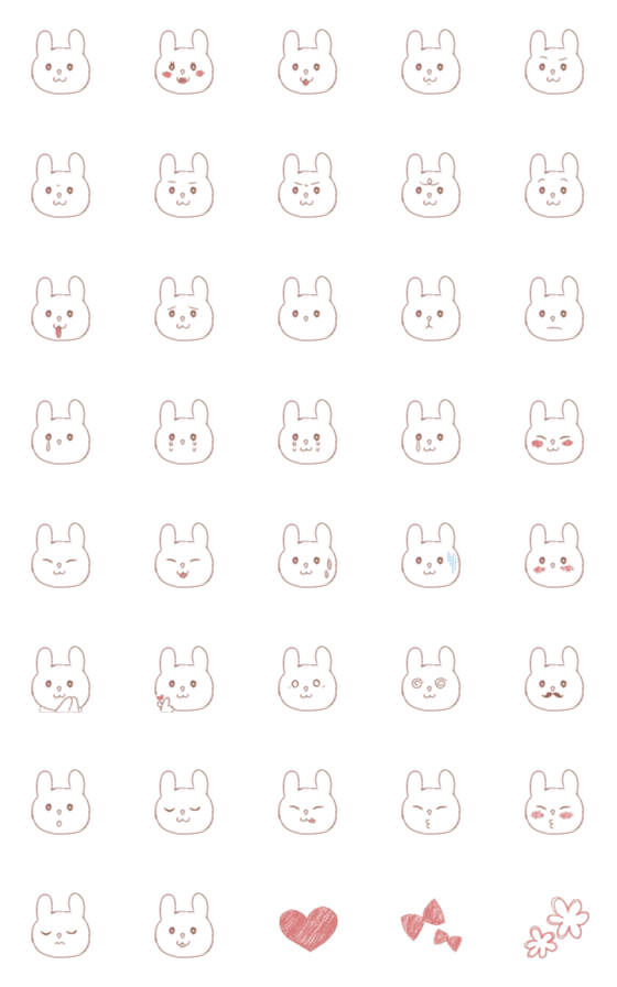 [LINE絵文字]Loose rabbit emojiの画像一覧