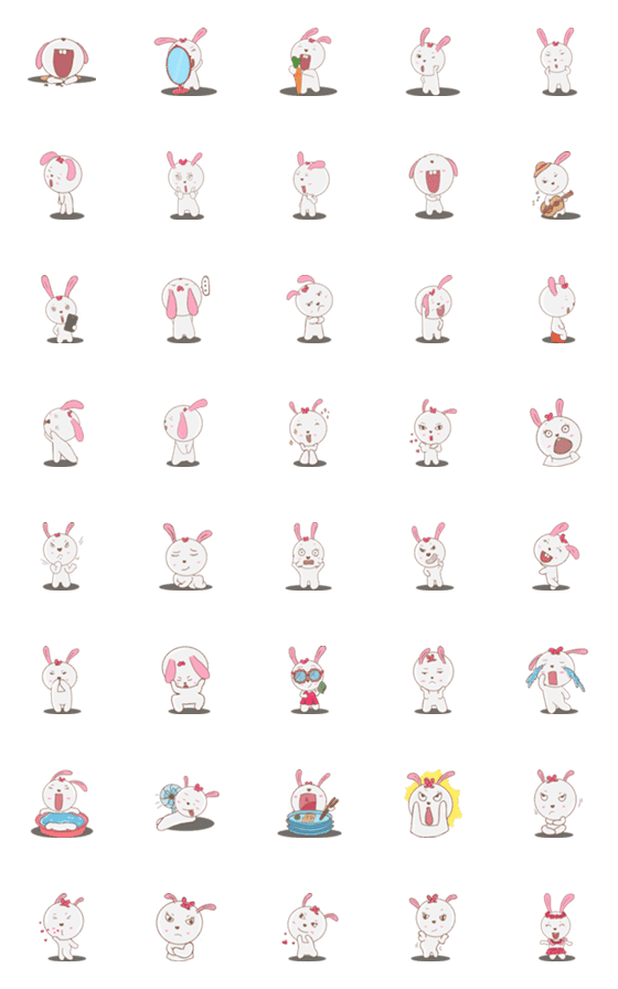 [LINE絵文字]Katoy the Rabbit Emojiの画像一覧