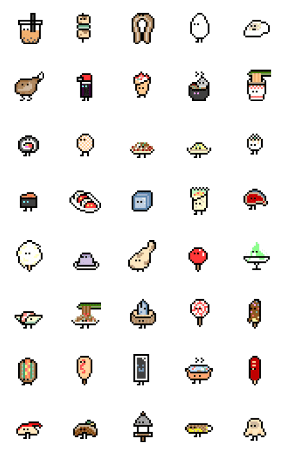 [LINE絵文字]ドット絵 たべっこピクセル4の画像一覧