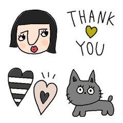 色んな絵文字セット157大人可愛いシンプルの絵文字メイン画像