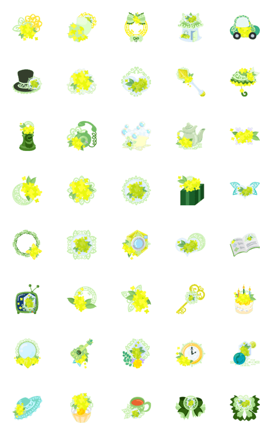 [LINE絵文字]Cute Small Flowers Emoji 2の画像一覧