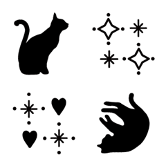 [LINE絵文字] 猫好きのための⭐️ねこシルエット絵文字の画像