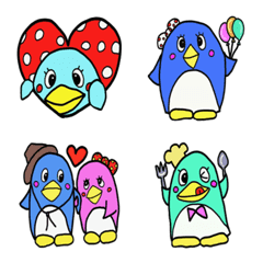 [LINE絵文字] ペンギン❤️カラフルポップ❤️絵文字の画像